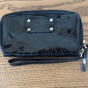 Kate Spade Black Patent Wristlet